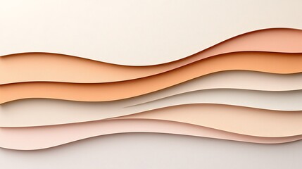 Subtle Curved Motion in Layered Cream Tones