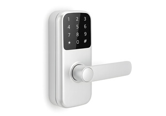 Modern Electronic Door Lock with Keypad and Sleek Silver Handle for Smart Home Security