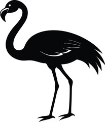 Flamingo Silhouette Vector, Flamingo Icon  & Tropical Bird