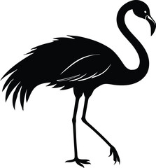 Flamingo Silhouette Vector, Flamingo Icon  & Tropical Bird