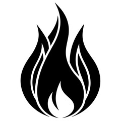 set of black and white flames