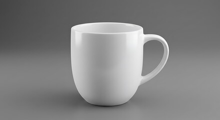 Fototapeta premium White ceramic mug clean and minimalist design gray background is perfect for branding mockup.
