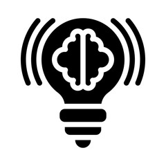 creative brain glyph icon