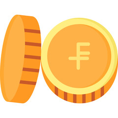 Obraz premium Swiss franc flat icon