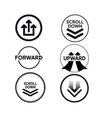 set of icons for web forward & scroll down others design