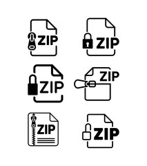 zip icon set 
