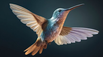 Colorful hummingbird in flight