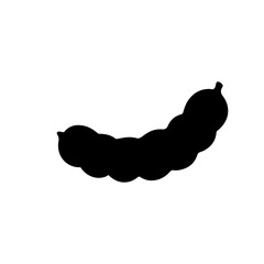 Tamarind Fruit silhouette vector flat illustration design.