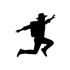 Hat Adventure silhouette vector flat illustration design.