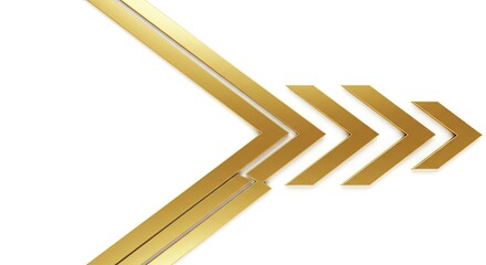 Gold directional arrows on a white background.  Dynamic graphic element