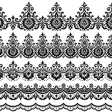 set of decorative hena for design