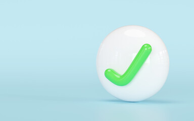 3D checkmarks icon. Ideal for confirmation, approval and success concepts. tick marks symbols, Simple, clean and modern design. positive affirmation.