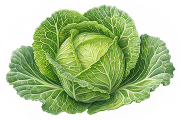 Fototapeta premium Fresh cabbage isolated on transparent background