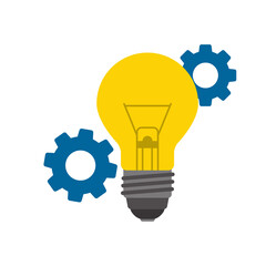 light bulb with gears vector
