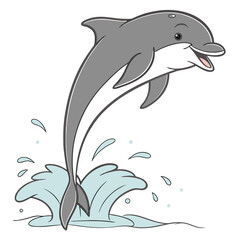Naklejka premium Dolphin Intelligent, playful marine mammal loved for its friendliness and agility