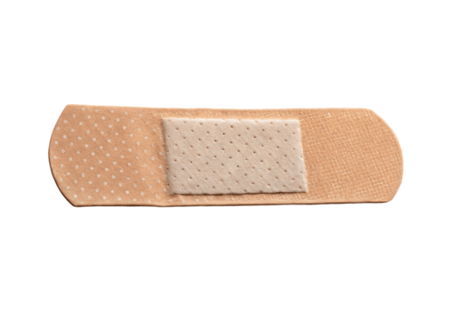 Adhesive bandage for first aid and wound care isolated on transparent background