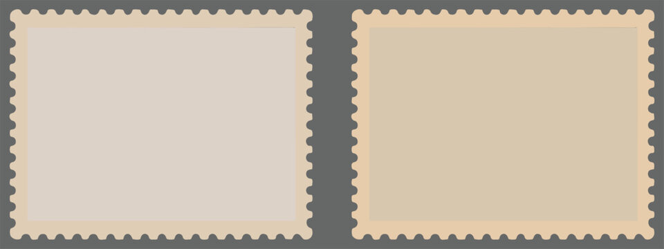 Blank postage stamp clean postage stamp isolated on transparent background- Stock vector