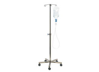 Medical iv drip stand stainless steel isolated on transparent background
