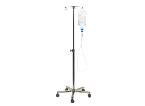 Medical iv drip stand stainless steel isolated on transparent background