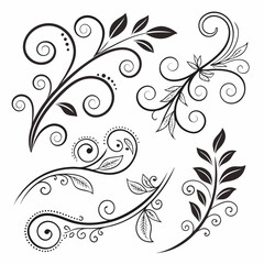 Mega collection of vector hand drawn flourishes for design` 