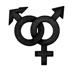 Interlinked Masculine and Feminine Symbols – Gender Identity Concept