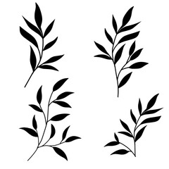 set ornament of leaf