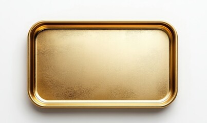 Rectangle gold frame with rounded corner, for web ,presentation, banner, thumbnail ,l uxury border cut out, png isolated on white background