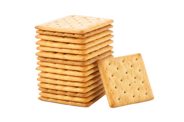 Delicious Crispy Crackers A Stack of Golden Brown Square Crackers Perfect for Snacking