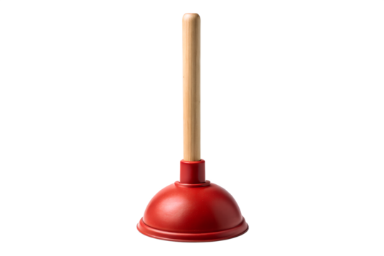 Effective Plumbing Solutions A Red Rubber Plunger for Clogged Drains