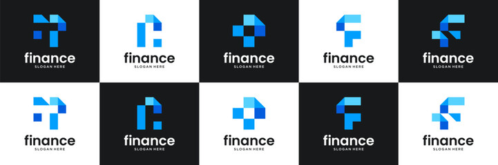 Set of finance logo design template. Modern financial logo usable for business and company.