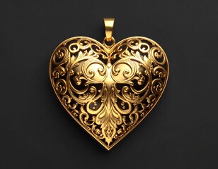 Golden heart pendant