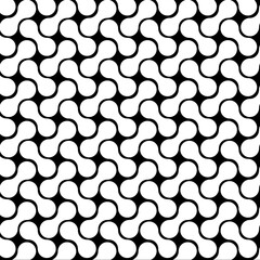 Seamless Abstract White and Black Geometric Pattern - Modern Wavy Tile Design Background