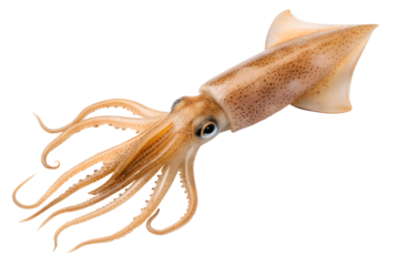 Close-up of a Freshly Caught Squid, Detailed View of Cephalopod