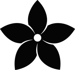 Flower icon , black Flower isolated on white, vector illustration