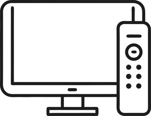 TV with check mark. Icon for design. Easily editable