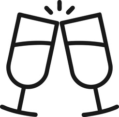 Champagne toast icon Vector logo set flat