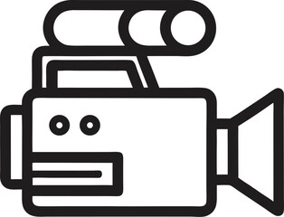 Video camera. Icon for design. Easily editable