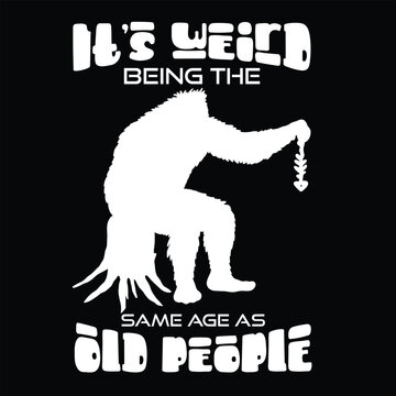 Stylized silhouette of Bigfoot (Sasquatch). A mythical creature design perfect for use in cryptozoology themes, camping designs, legends, or mystery-themed artwork, T-shirt design.