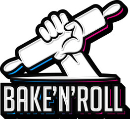 Kitchen or Chef  Cooking Hand Lettering Typography Vector Template