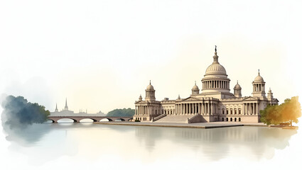 Fototapeta premium High resolution photostock image presenting an in?depth portrayal of USA history and heritage with classical architecture historic monuments and rich cultural narratives reflecting the nation legacy i