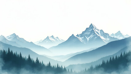 Obraz premium Breathtaking Panoramic Mountain Views: Snow-Capped Peaks, Lush Valleys & Dramatic Ridgelines - Perfect for Scenic Outdoor Photography