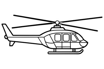 Modern Helicopter Outline Vector