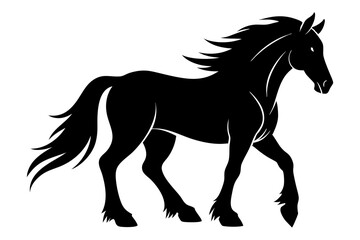 Clydesdale Horse Standing Silhouette Vector