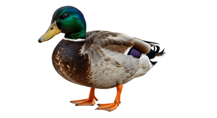 Isolated mallard duck image for identification and educational use wildlife photography bird species guide
