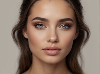 Obraz premium woman with a beautiful face and perfect clean fresh skin cute female model with natural makeup