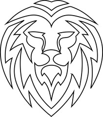 outline lion face vector design, perfect for tattoos or branding.