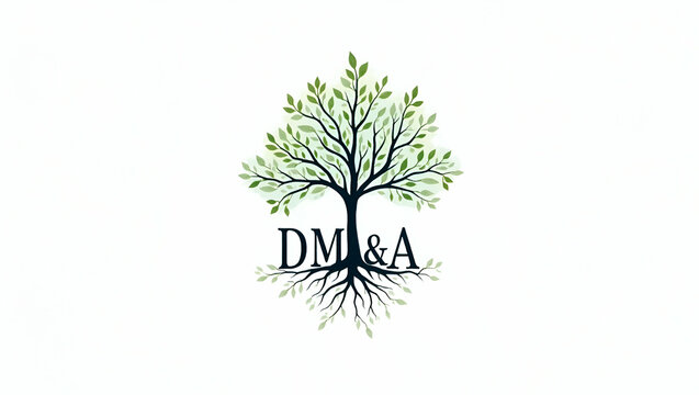 Photo Realistic Logo Design: Binary Tree & DM&A Letters for Algorithmic Data Management - Perfect for T-Shirt Graphics