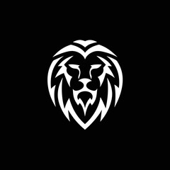 lion face vector design on black , perfect for tattoos or branding.