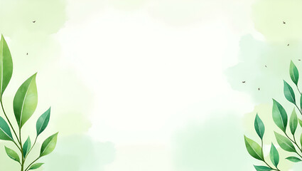 Clean Energy and Green Technology Border Frame with Copy Space for World Environment Day - Innovation Concept Featuring Eco-Friendly Elements and Empty Space on the Left