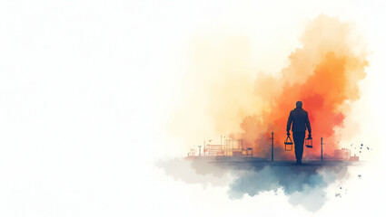 Impactful Labour Day Advocacy Design: Highlighting Worker Rights & Progressive Policy Reform Through Modern Graphic Symbolism & Clear Messaging in Photo Stock Concept with Left-Side Empty Space